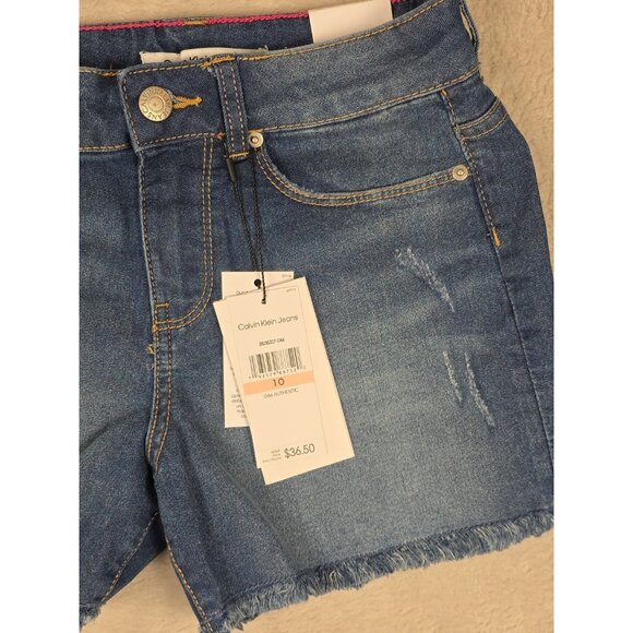 CALVIN KLEIN Jean Shorts Size 10 mid rise boy shorts New Stretch - Picture 5 of 14